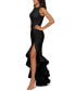 ფოტო #3 პროდუქტის Petite Ruffled High-Low Gown