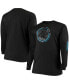 Фото #1 товара Men's Big and Tall Black Carolina Panthers Color Pop Long Sleeve T-shirt