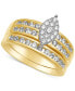 Фото #1 товара Кольцо Macy's diamond Marquise-Cluster Bridal Set