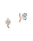 ფოტო #1 პროდუქტის Women's Essential Waves Rose Gold-Tone Stainless Steel Stud Earrings