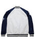 ფოტო #2 პროდუქტის Men's Derek Jeter White/Navy New York Yankees Cooperstown Collection Legends Lightweight Satin Raglan Full-Snap Jacket