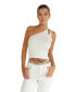 Фото #1 товара Women's Symphony Double Strap Knit Crop - Cream