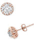 ფოტო #1 პროდუქტის Pavé Cubic Zirconia Stud Earrings (1-3/4 ct. t.w.) in Sterling Silver, Created for Macy's