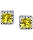 ფოტო #11 პროდუქტის Cubic Zirconia Princess Stud Earrings in Sterling Silver, Created for Macy's