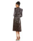 ფოტო #2 პროდუქტის Women's Women's Long Sleeve Tea Length Dress
