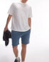 Фото #1 товара Topman classic fit jersey short with raw hem in blue