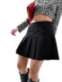 Stradivarius tailored pleated mini skirt in black