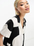 ASOS DESIGN revere collar resort shirt co-ord in mono US 2 - фото #7