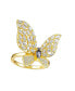 ფოტო #5 პროდუქტის RA 14K Gold Plated Black Cubic Zirconia Butterfly Ring