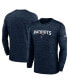 ფოტო #3 პროდუქტის Men's Navy New England Patriots Sideline Team Velocity Performance Long Sleeve T-shirt