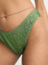 Фото #1 товара South Beach mix & match high leg bikini bottom in khaki crinkle