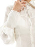 Labelrail x Dyspnea rodeo shimmer blouse in off-white Белый, UK 16 - фото #3