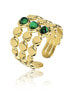 Marley EWR23060G Malachite Gold Plated Open Ring