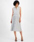 Фото #1 товара Women's Printed Split-Neck Fit & Flare Midi Dress