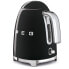 SMEG electric kettle KLF03BLEU (Black) - 1.7 L - 2400 W - Black - Plastic - Stainless steel - Water level indicator - Overheat protection