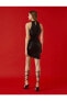 Фото #4 товара Pencere Detaylı Asimetrik Kesim Payetli Mini Elbise