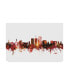 Фото #1 товара Michael Tompsett Tucson Arizona Skyline Red Canvas Art - 15" x 20"