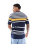 Фото #3 товара Ben Sherman engineered striped relaxed tee in dark navy