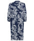 ფოტო #2 პროდუქტის Women's 100% Cotton 3/4 Sleeve Collarless Paisley Floral Tunic Shirt Dress