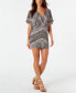 Bar Iii 263712 Women's Printed Hardware Tunic Cover-Up Size Large