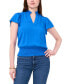 Women's Challis Flutter-Sleeve Smocked-Waist Top