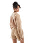 Фото #3 товара Mango linen relaxed shirt co-ord in tan