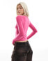 COLLUSION twist detail long sleeve top in pink