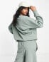 Фото #2 товара ASOS DESIGN minimal oversized sweat with shoulder pad in moss green