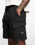 Bershka pocket cargo short in black