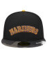 ფოტო #4 პროდუქტის Men's Black Seattle Mariners Metallic Camo 59FIFTY Fitted Hat