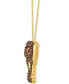 ფოტო #4 პროდუქტის Diamond (1-5/8 ct. t.w.) & Passion Ruby Accent Elephant Adjustable 20" Pendant Necklace in 14k Gold
