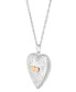 ფოტო #4 პროდუქტის Sterling Silver and 14k Gold Necklace, Heart Locket Pendant 18"