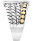 ფოტო #3 პროდუქტის EFFY® Diamond Rectangular Cluster Multirow Ring (1/8 ct. t.w.) in Sterling Silver & 18k Gold-Plate