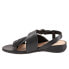 Фото #4 товара Softwalk Tieli S2109-001 Womens Black Wide Leather Strap Sandals Shoes 8.5