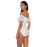 LAUREN Ralph Lauren 303524 Crochet Ruffle Off-The-Shoulder One-Piece White 10