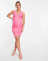 Фото #4 товара Vesper Maternity halterneck midi dress in pink