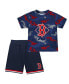 Фото #1 товара Toddler Boys and Girls Navy Boston Red Sox Field Ball T-shirt and Shorts Set