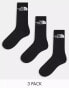 The North Face Simple Dome 3 pack logo socks in black