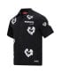 Men's Black Peanuts Snoopy Cotton Heart Button-Up Shirt