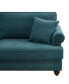 Фото #3 товара 82" Green Chenille Sectional Sofa with Brown Legs