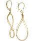 Фото #1 товара Polished Oval Drop Earrings in 14k Gold