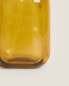 Mustard yellow glass bathroom soap dispenser