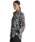 Фото #3 товара Women's Printed Button-Front Long-Sleeve Shirt