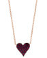 ფოტო #3 პროდუქტის EFFY® Ruby Pavé Heart 18" Pendant Necklace (3/8 ct. t.w.) in 14k Rose Gold (Also available in Sapphire)