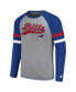 ფოტო #2 პროდუქტის Men's Gray, Royal Buffalo Bills Kickoff Raglan Long Sleeve T-shirt