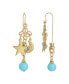 ფოტო #1 პროდუქტის Faux Turquoise Star and Moon Front Back Earrings