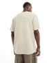 ASOS DESIGN relaxed towelling t-shirt with chest embroidery in beige