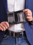 Фото #8 товара Мужской бумажник для нагрудного кармана кожаный черный вертикальный без застежки Factory Price Portfel-CE-PR-D1072-VT.94-niebieski