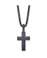 Фото #1 товара Brushed Dark Grey IP-plated Cross Pendant Box Chain Necklace