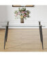 Rectangular Glass Dining Table with Black Metal Legs